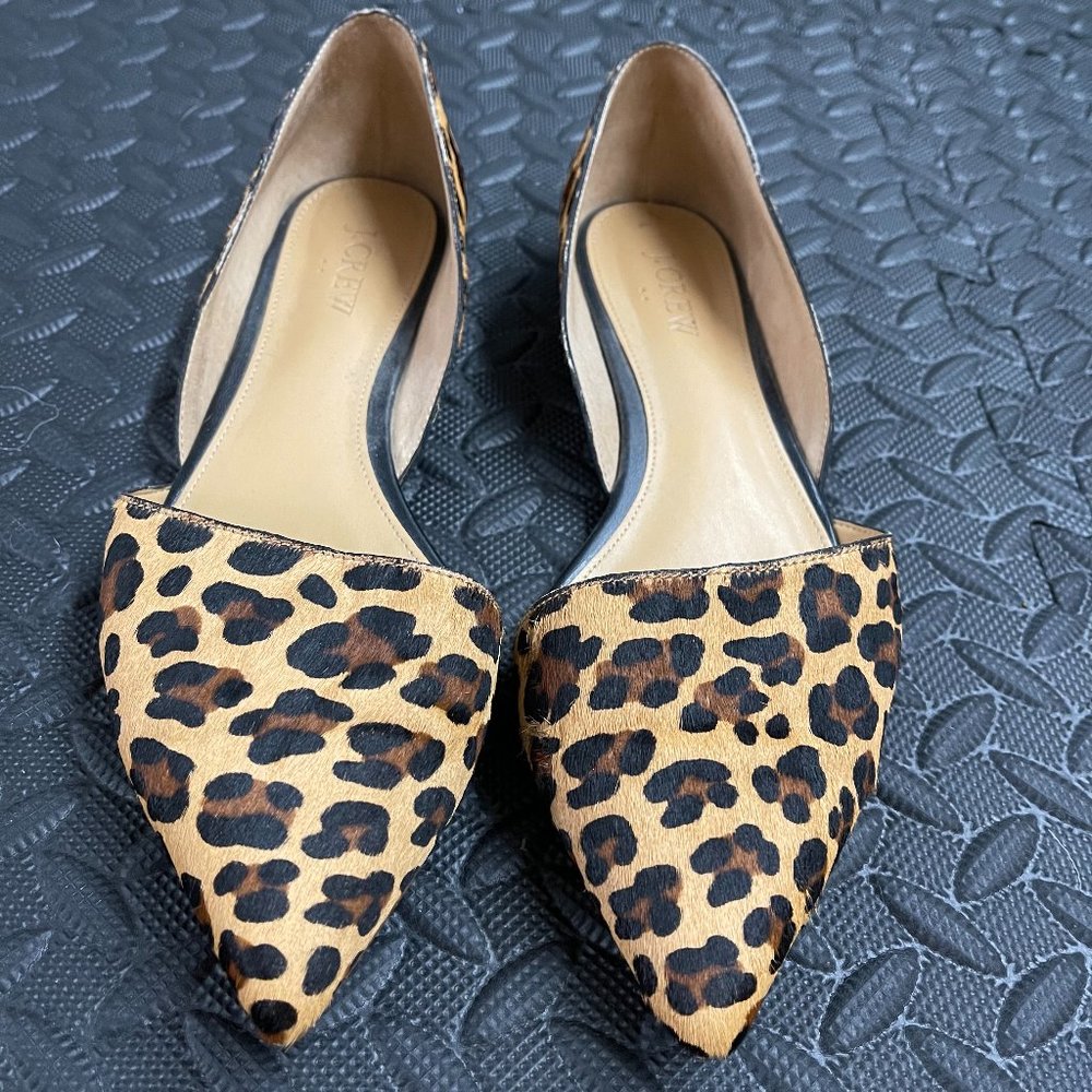 JCrew Leopard D'Orsay Flats (Size 8.5)